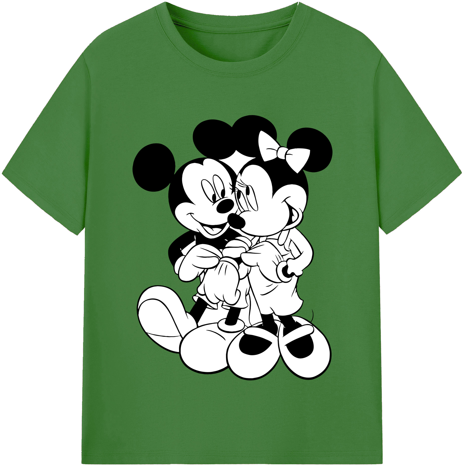 （画像用） ミッキーマウス Mickey Mouse レディースカジュアルプリントTシャツ（綿100％）